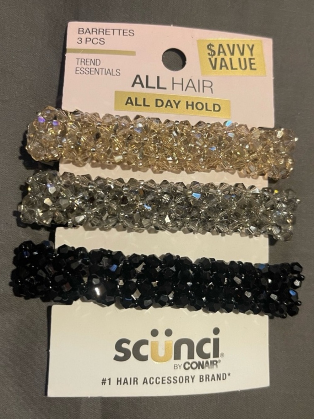 Scunci By Conair 3 Piece Hair Barrettes